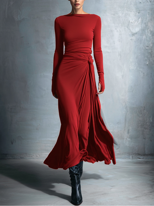 Naiara ❘ Abito maxi con nodo laterale
