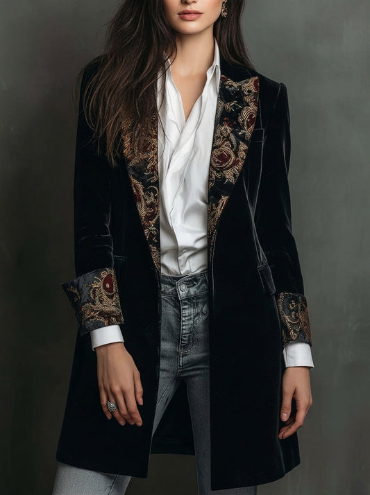Marta | Blazer sciancrato con stampa barocca