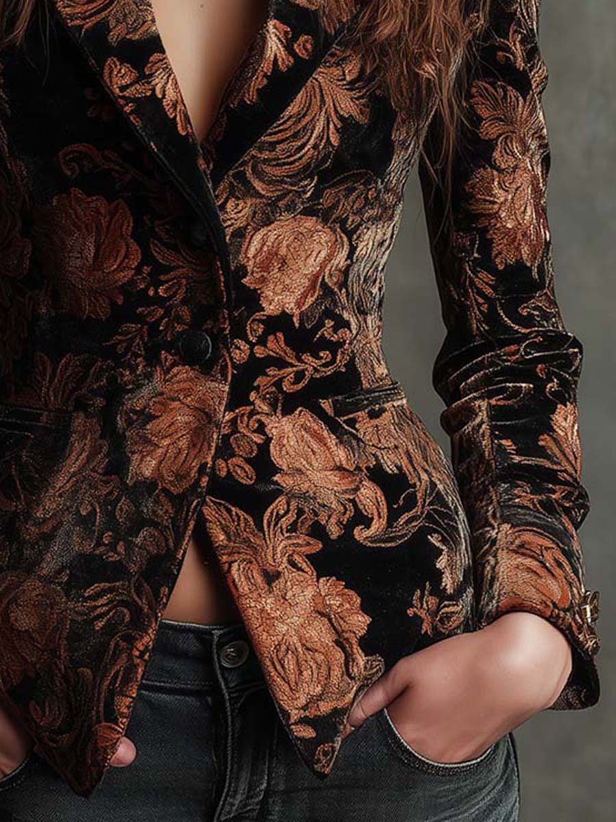 Celeste | Blazer con stampa floreale