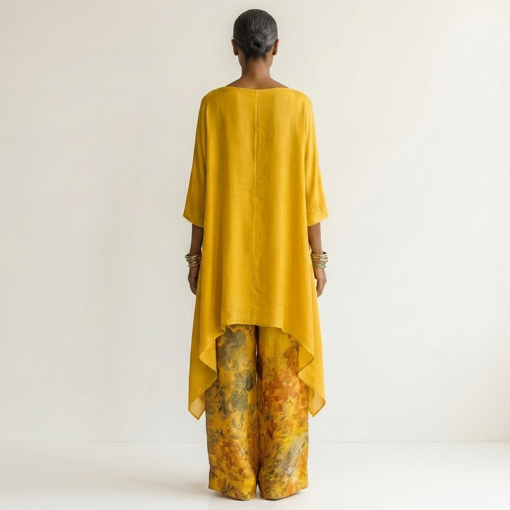 Completo asimmetrico in cotone-seta