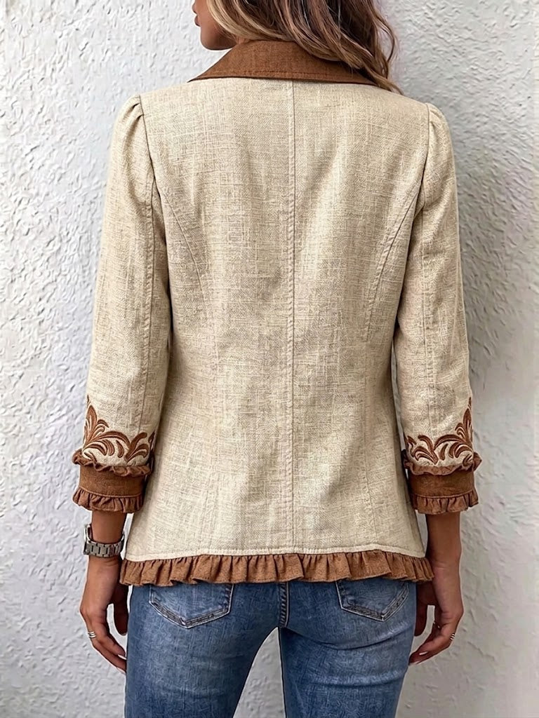 Pilar | Giacca con Ricamo Floreale e Volant