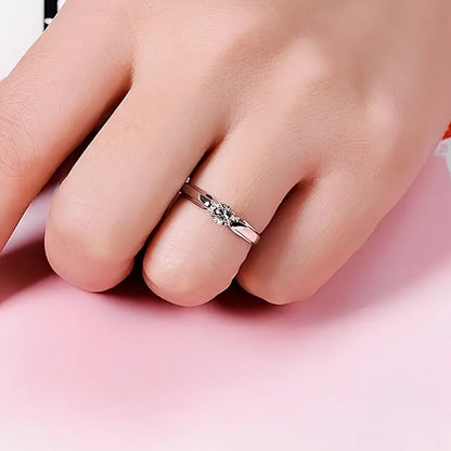 Anello minimalista in zirconia con oro bianco