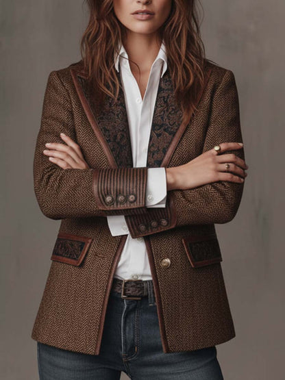 Gisela | Blazer con Pannelli a Spina di Pesce