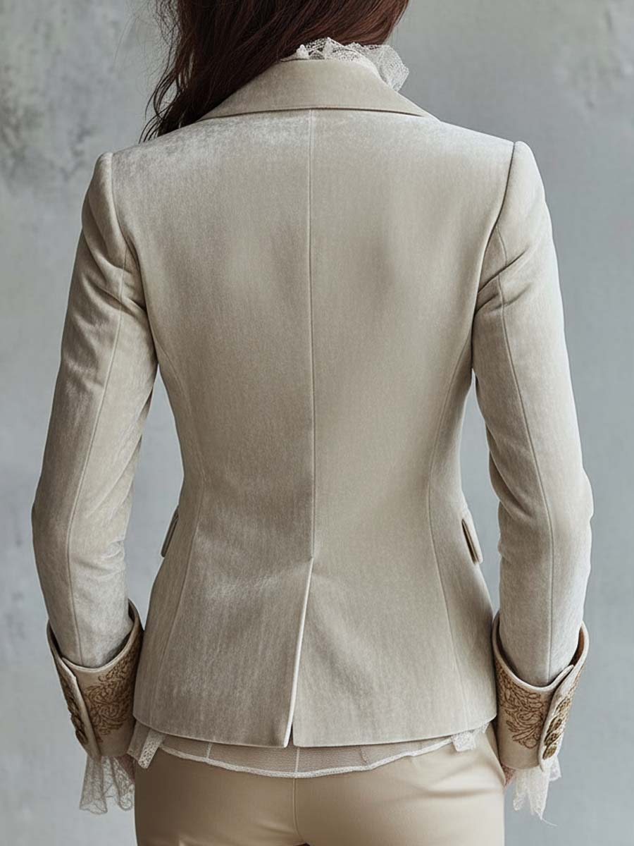 Constanza | Blazer Sartoriale Ricamato Avorio