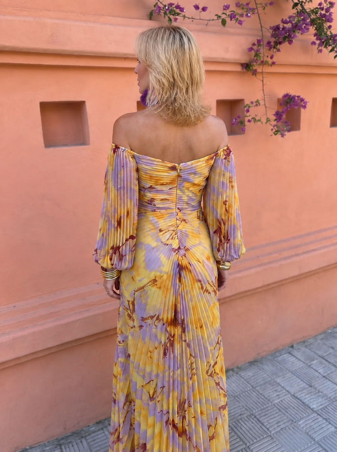 Greta™ | Abito lungo floreale con scollo profondo