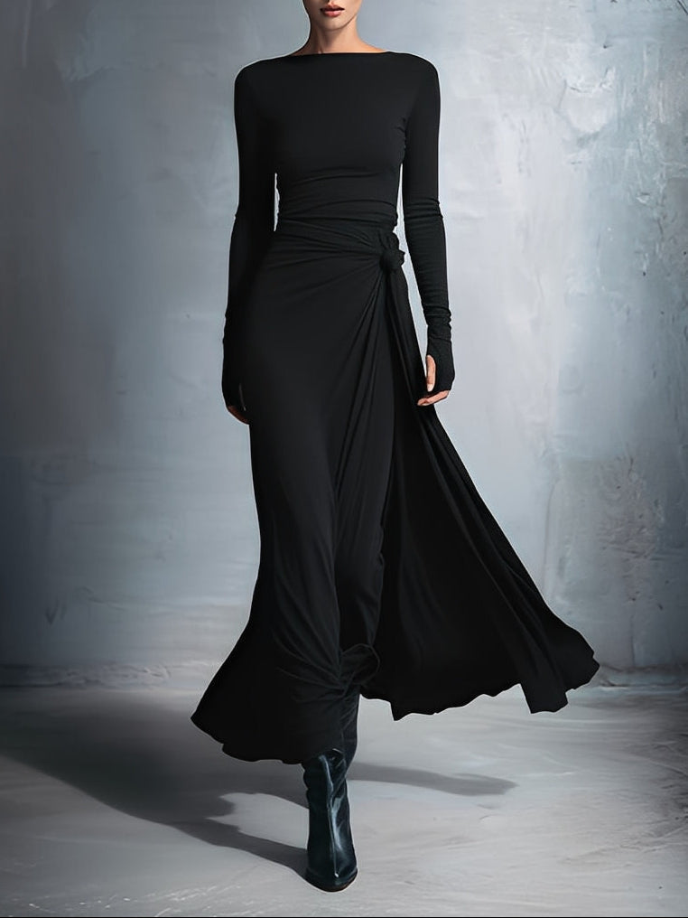Naiara ❘ Abito maxi con nodo laterale