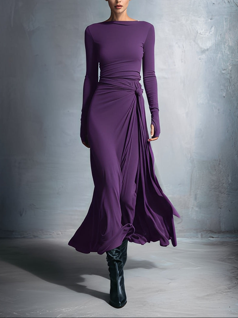 Naiara ❘ Abito maxi con nodo laterale
