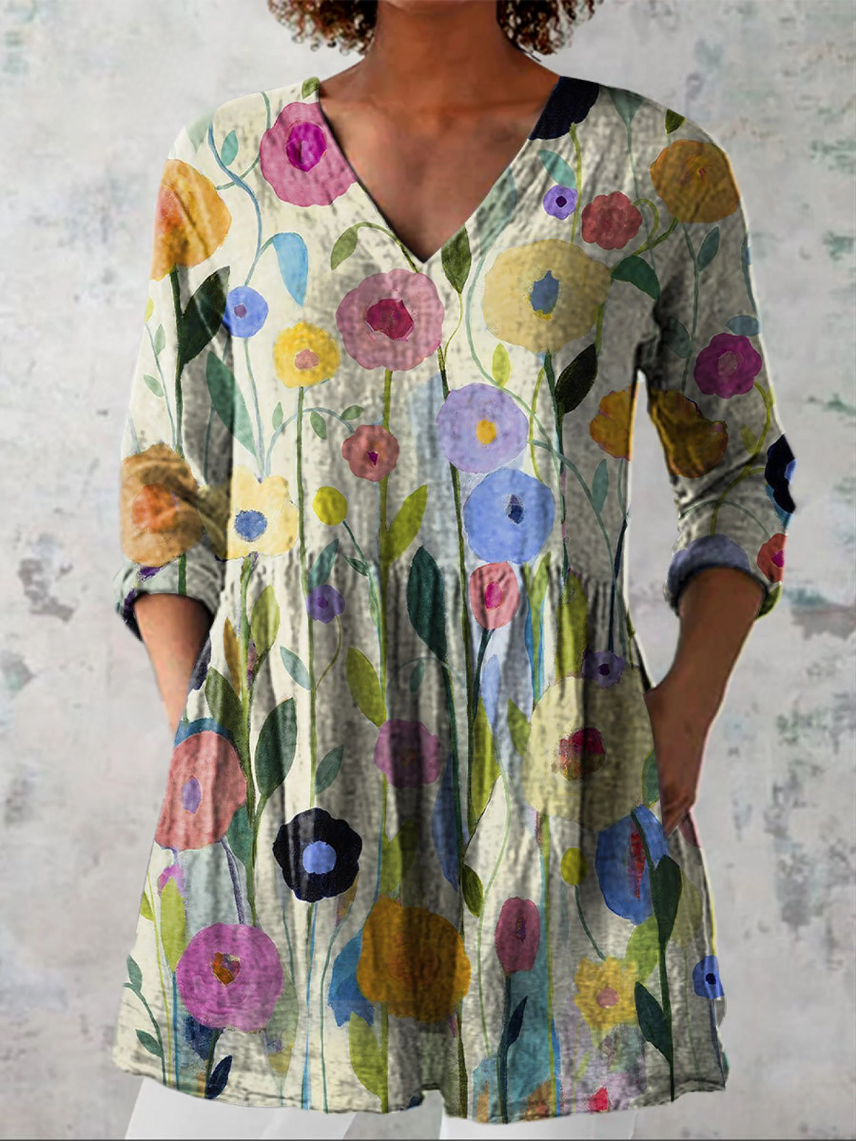 Louise | Blusa Lunga con Scollo a V