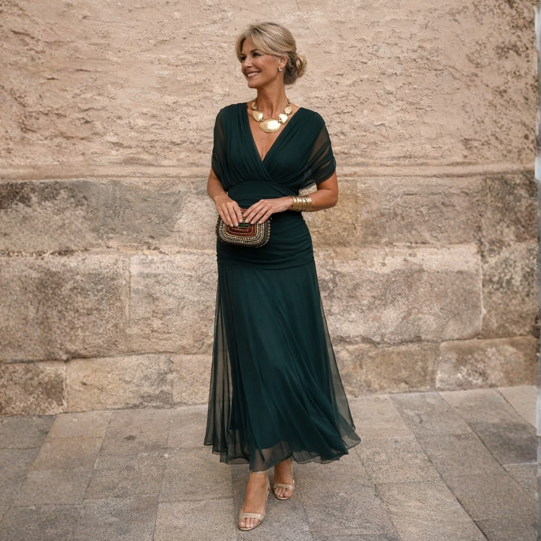 Mikaela | Vestito maxi con spalle scoperte