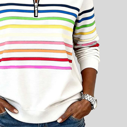 Corabelle | Felpa a righe con mezza zip