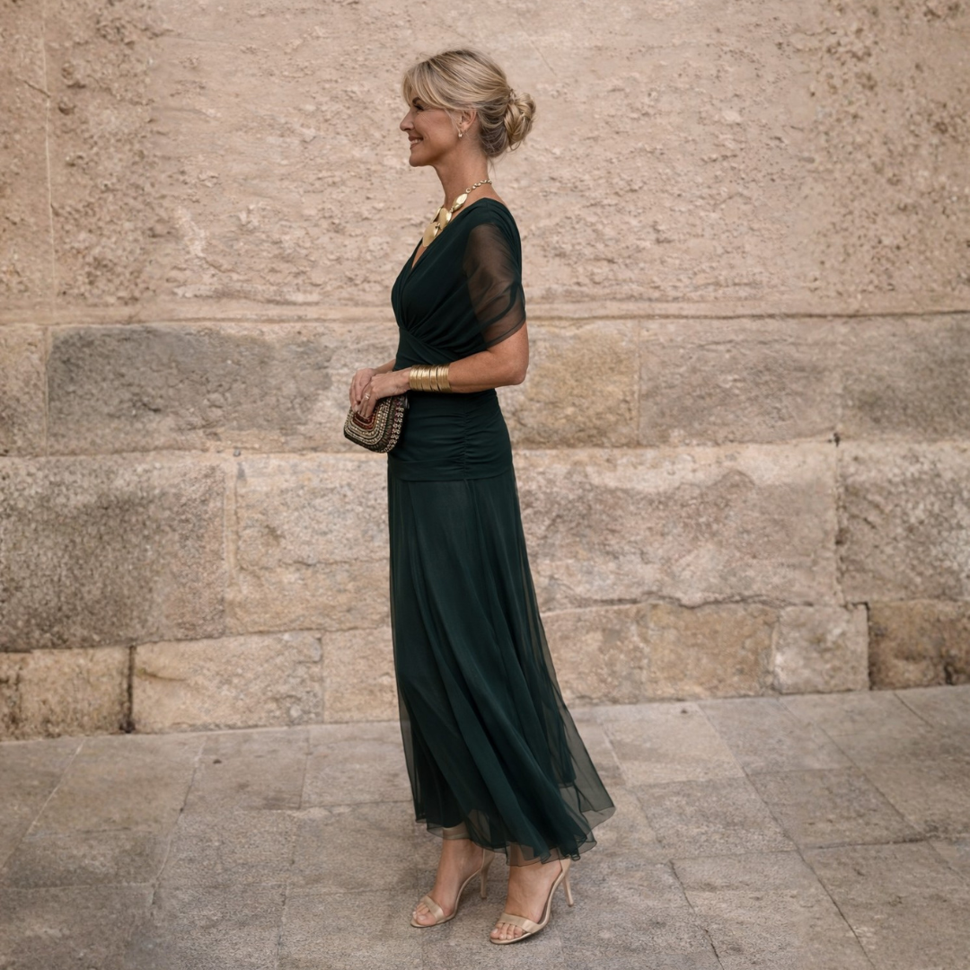 Mikaela | Vestito maxi con spalle scoperte