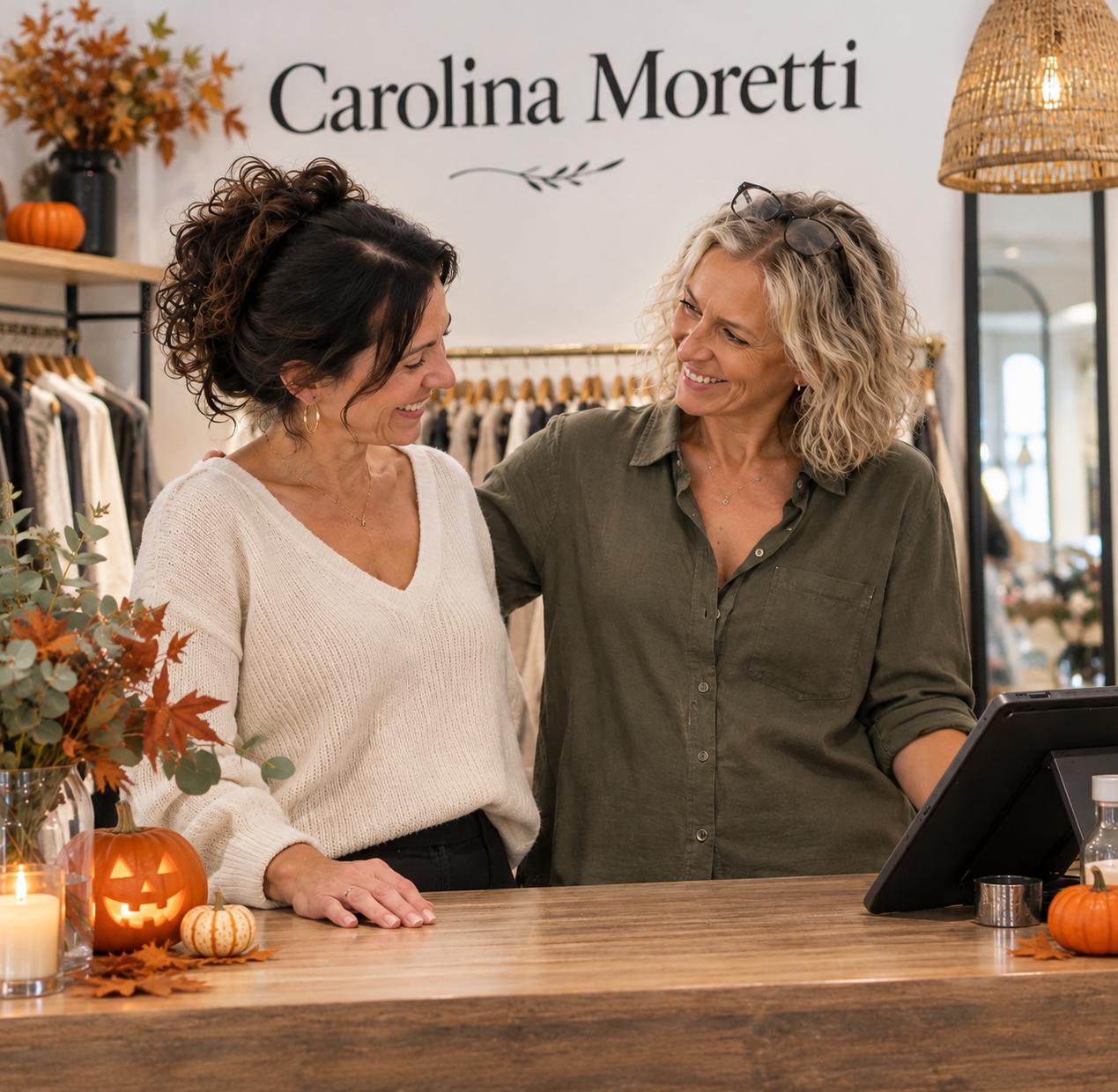 Clienti nella boutique Carolina Moretti