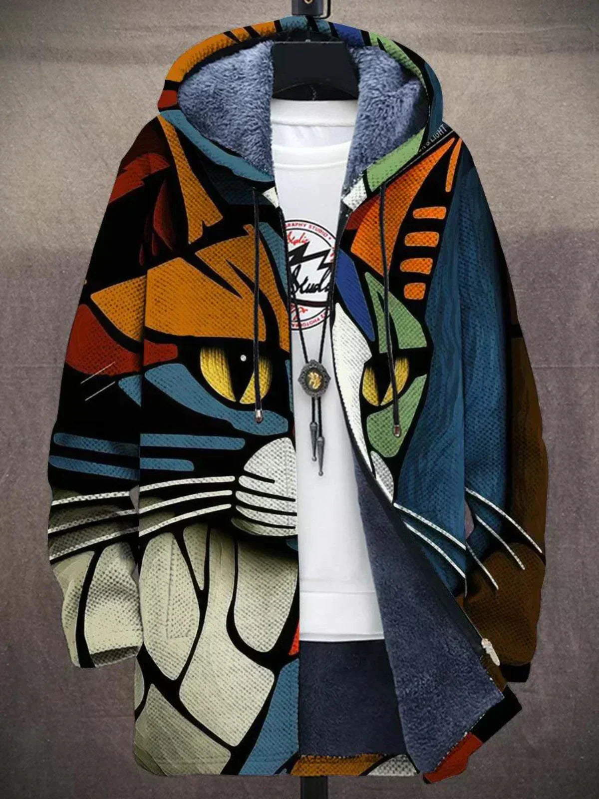 Cynthia | Cardigan con cappuccio dallo stile artistico