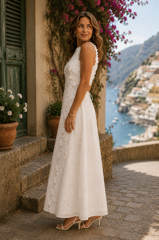Della | Elegante abito maxi ricamato