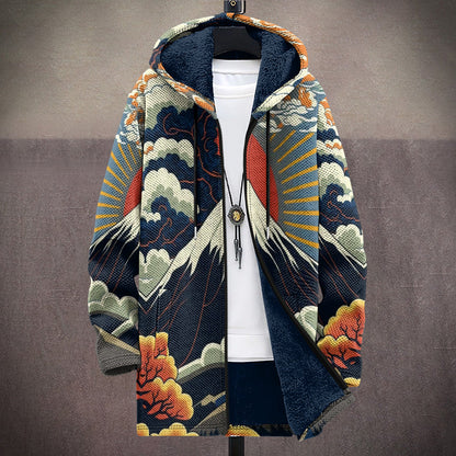 Ezra | Cardigan dal design artistico con cappuccio