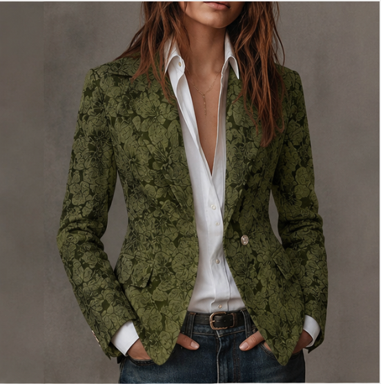 Estela | Blazer Sciancrato in Jacquard Paisley