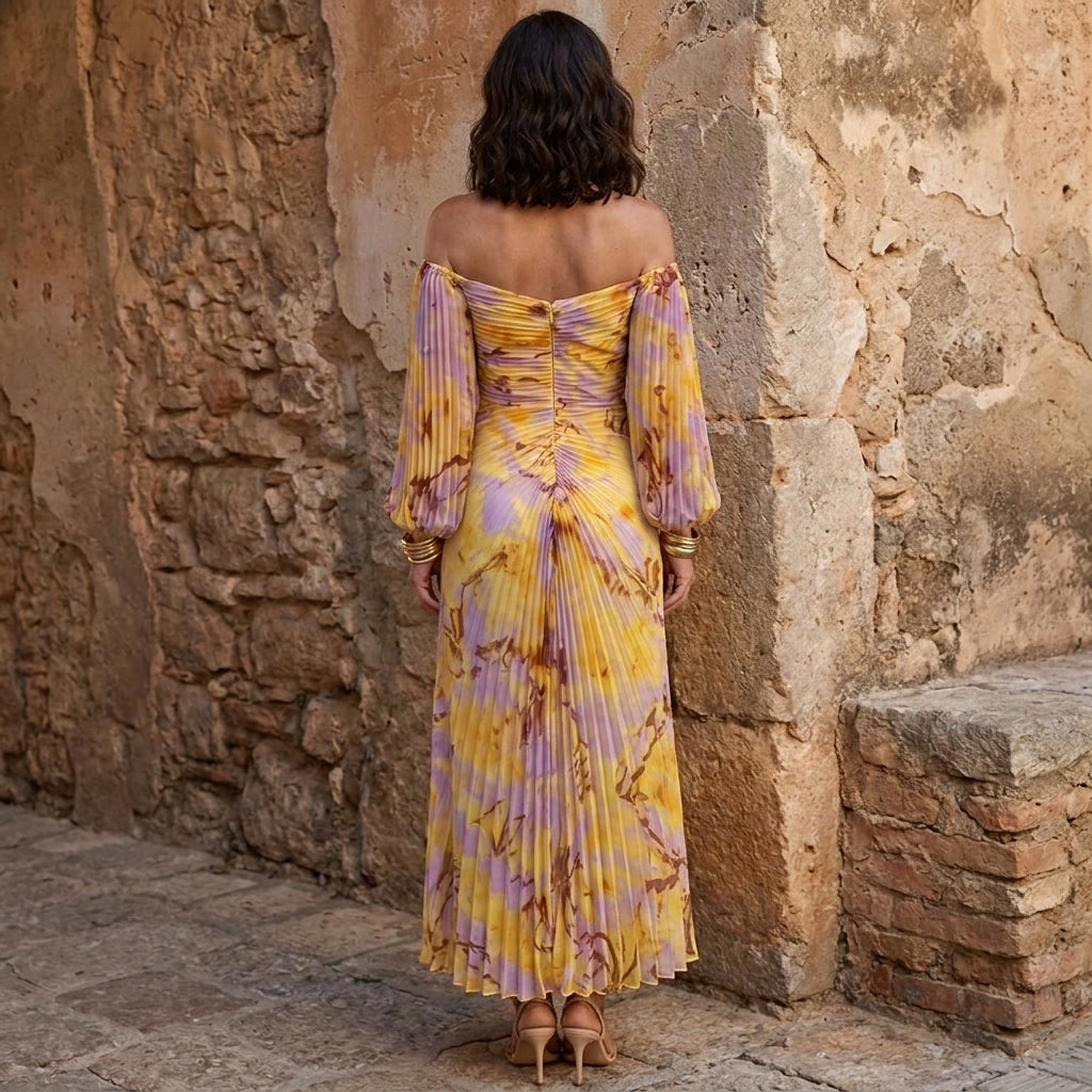 Gregoria™ | Vestito lungo floreale con scollo profondo