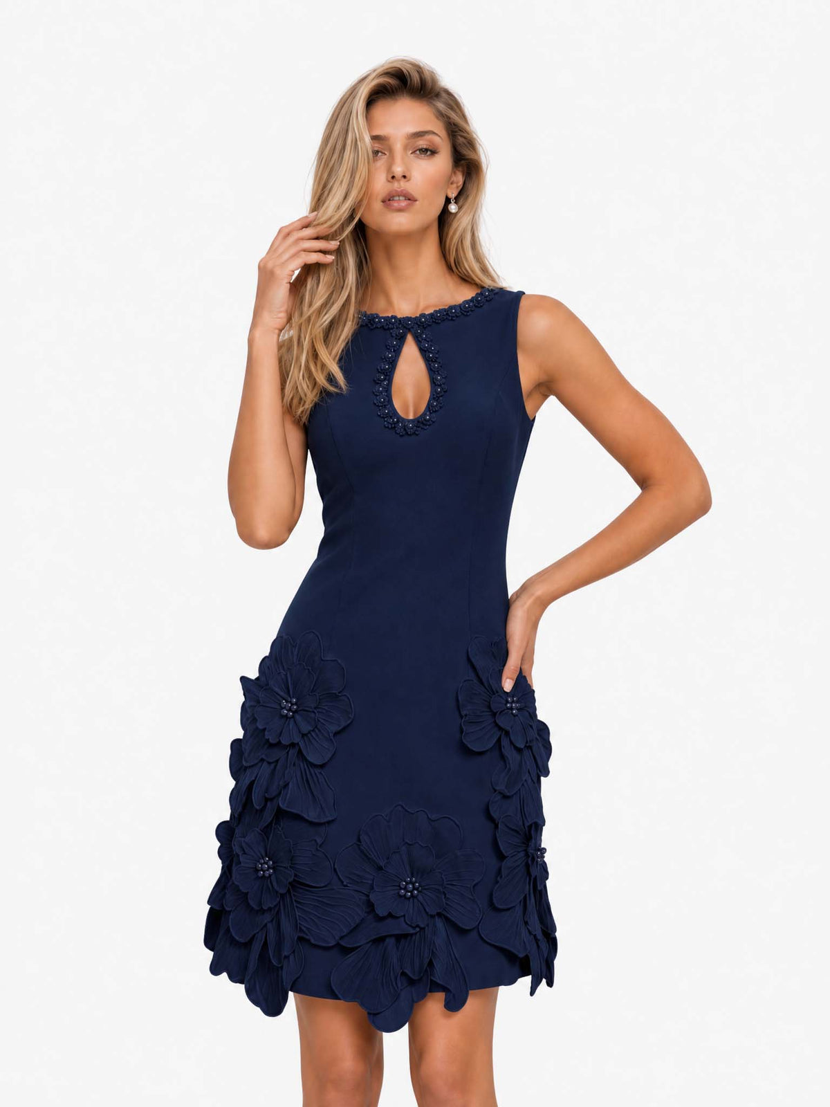 Vestito mini elegante senza maniche con cut-out