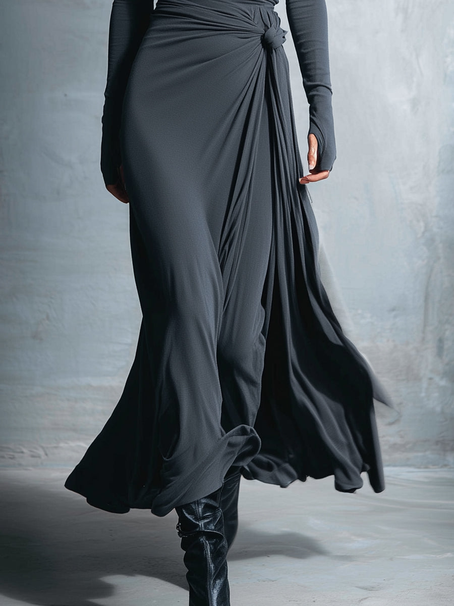 Naiara ❘ Abito maxi con nodo laterale