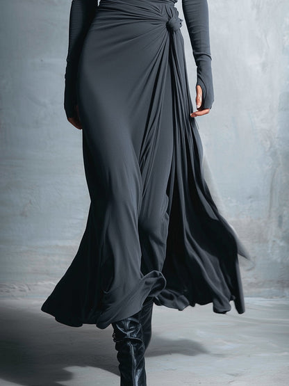 Naiara ❘ Abito maxi con nodo laterale