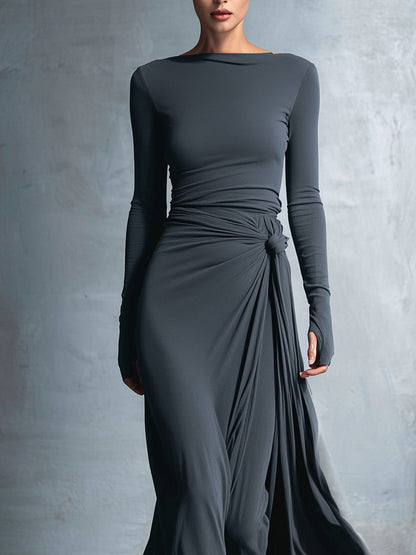 Naiara ❘ Abito maxi con nodo laterale