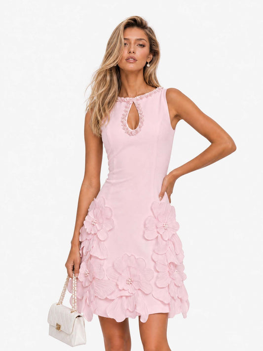 Vestito mini elegante senza maniche con cut-out