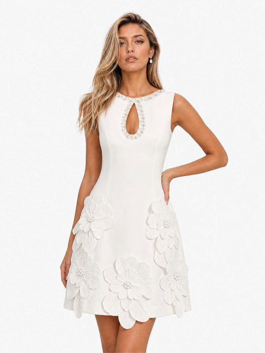 Vestito mini elegante senza maniche con cut-out