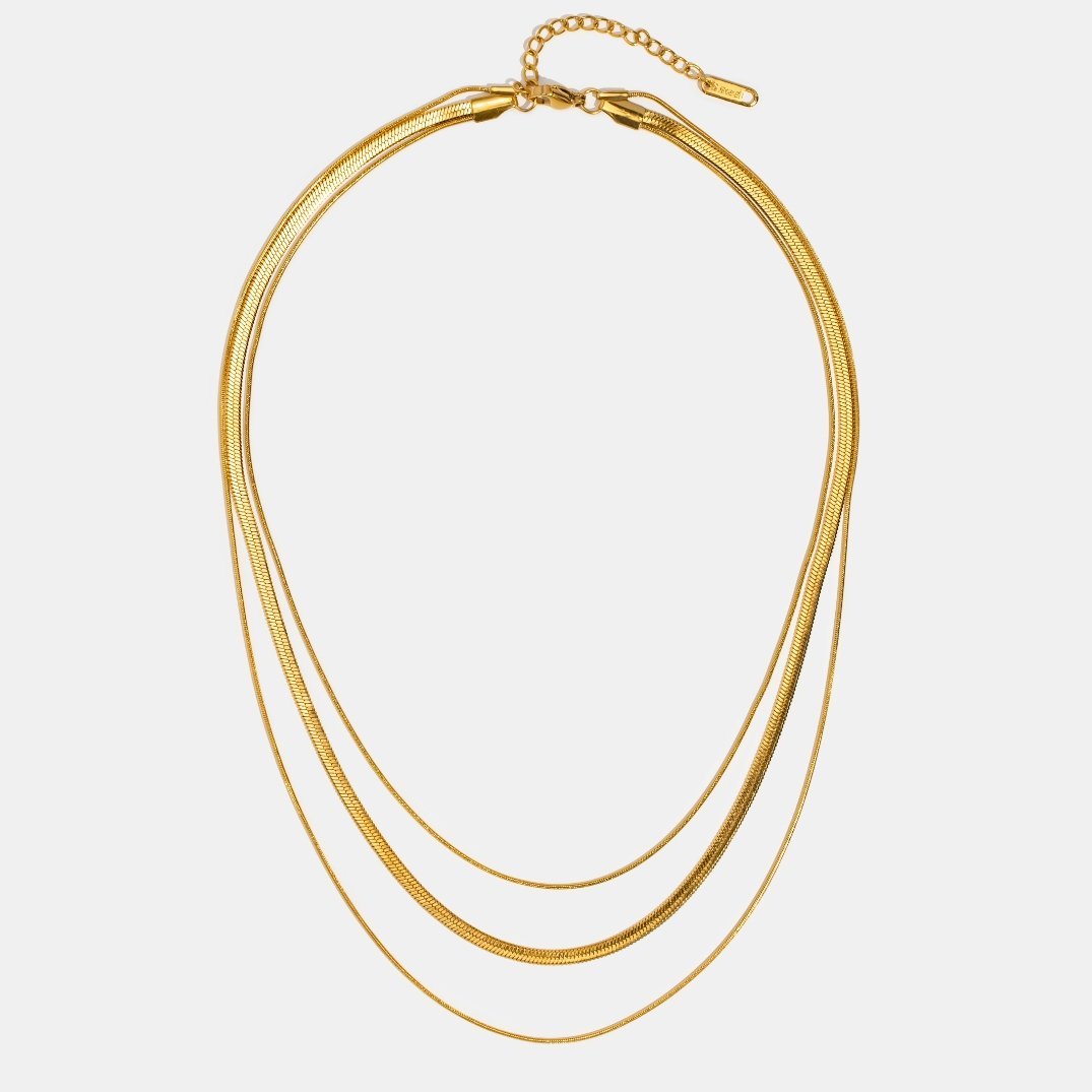 Collana in Acciaio Inossidabile Multi-Layered Oro