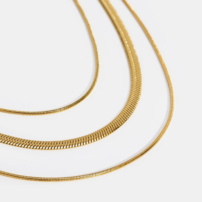 Collana in Acciaio Inossidabile Multi-Layered Oro
