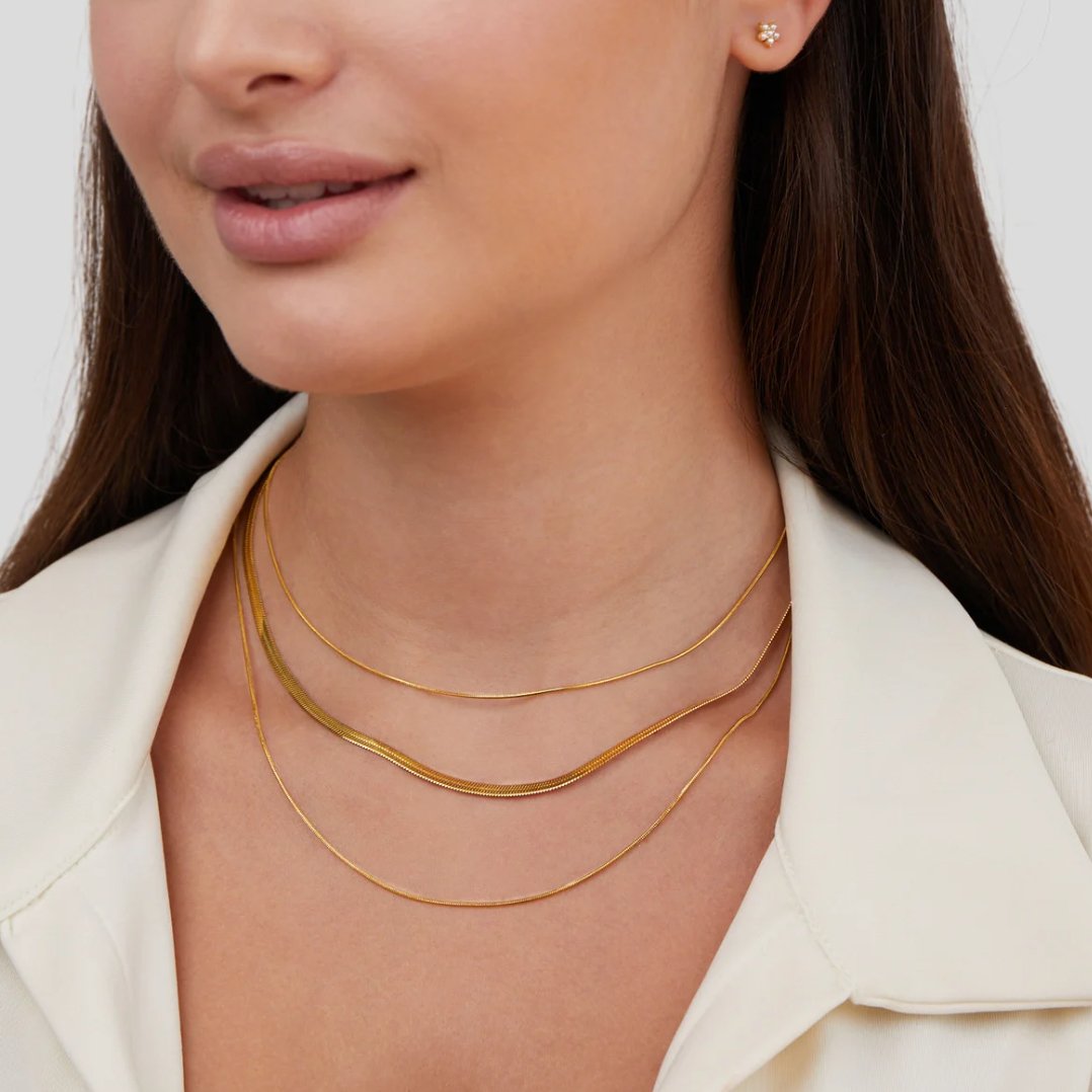 Collana in Acciaio Inossidabile Multi-Layered Oro