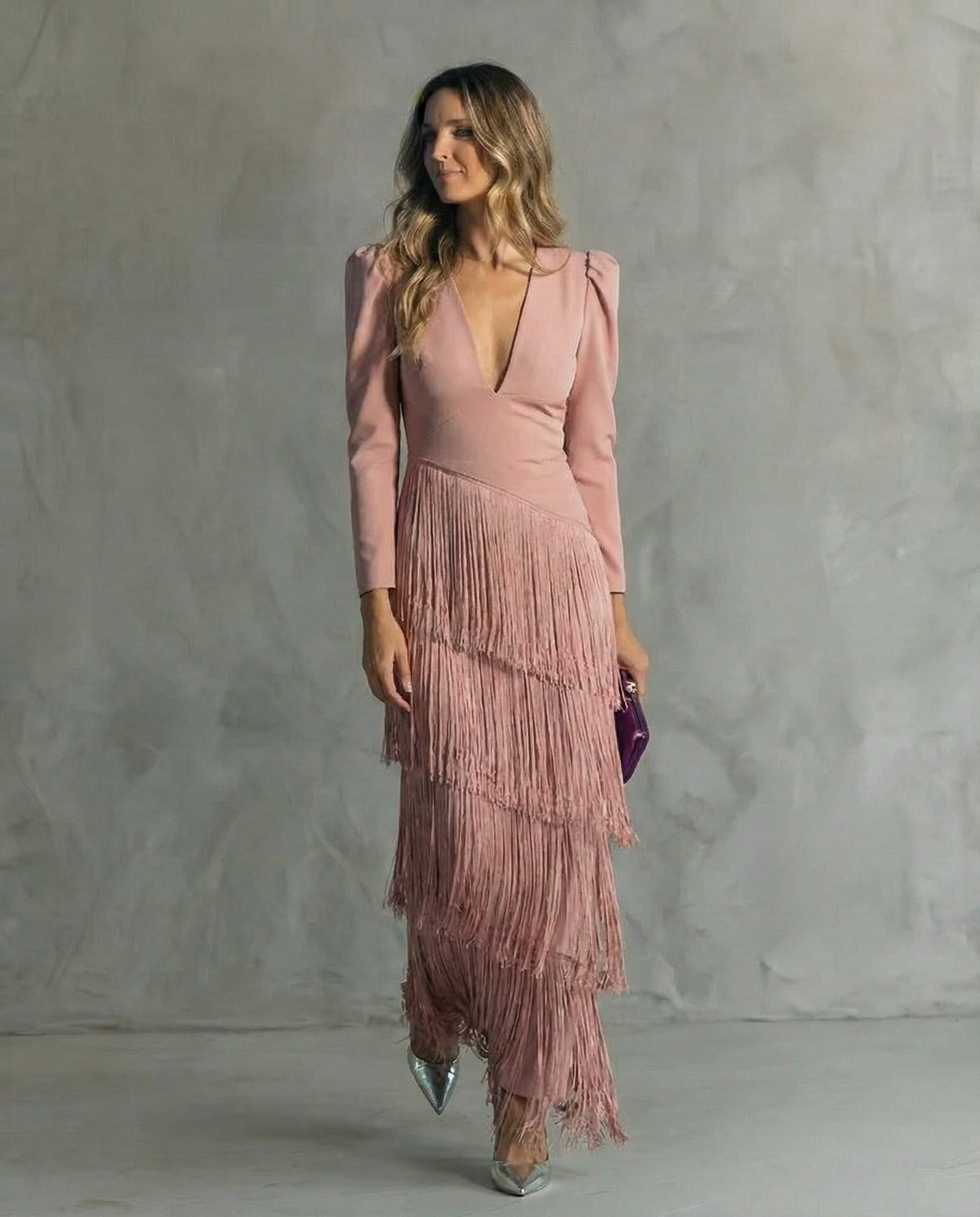 Chiara | Vestito Elegante con Maniche con Frange