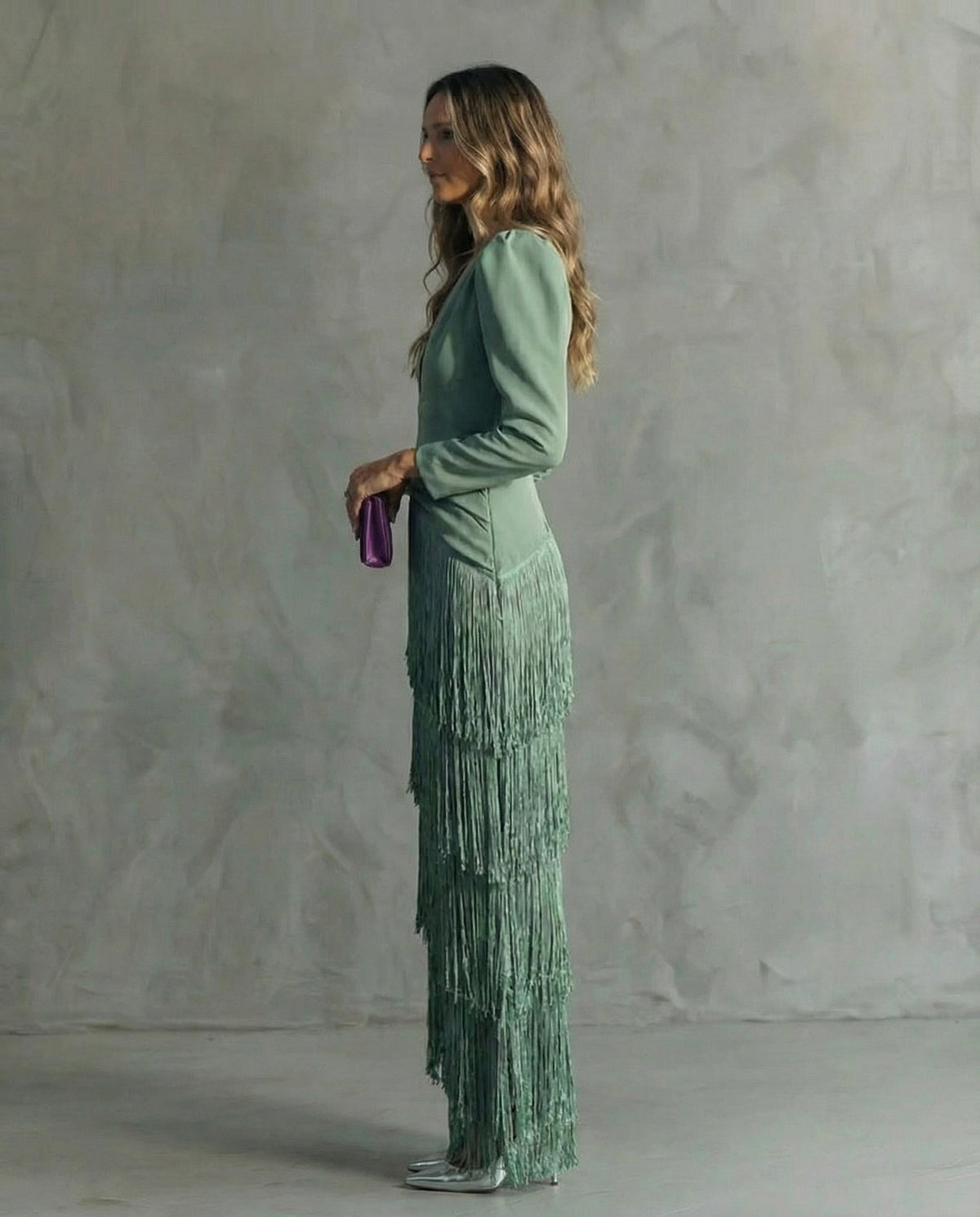 Chiara | Vestito Elegante con Maniche con Frange