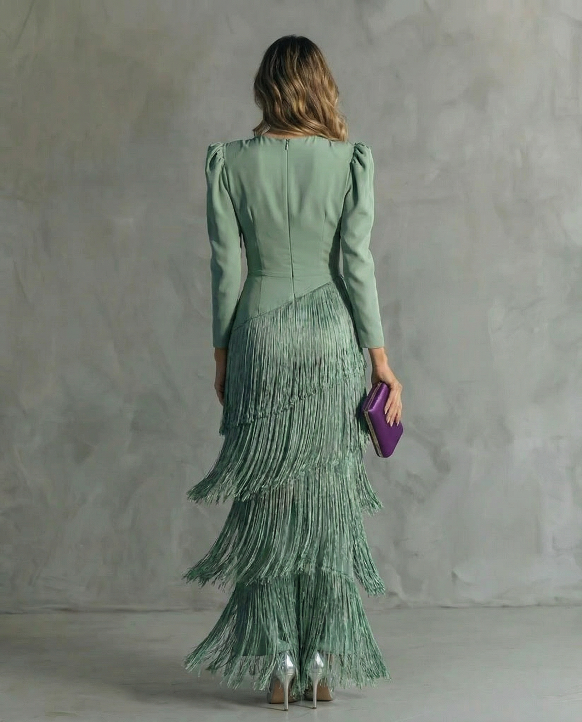 Chiara | Vestito Elegante con Maniche con Frange