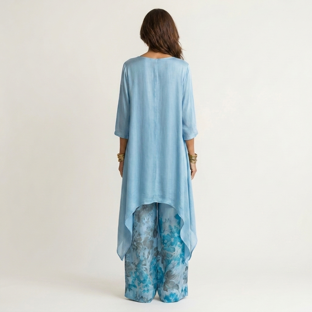 Completo asimmetrico in cotone-seta