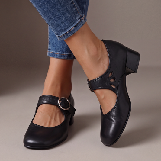 MORETTI | Scarpe Mary Jane in Pelle con Tacco Véronique