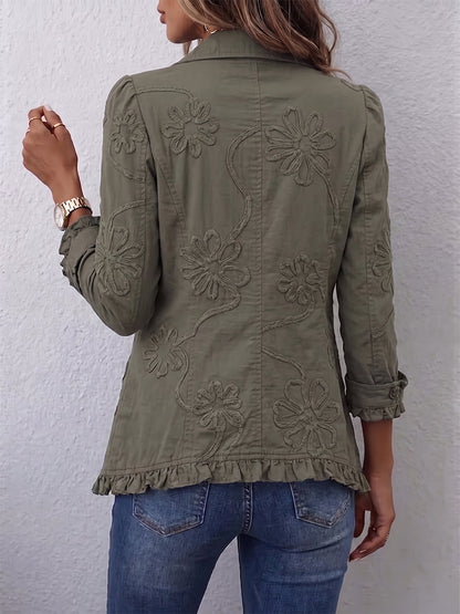 Flora | Giacca Utility con Ricamo Floreale Boho