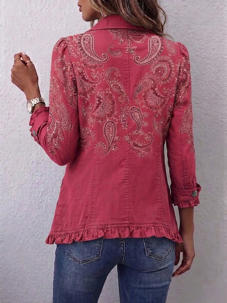 Milagros | Giacca Paisley Rosa con Volant