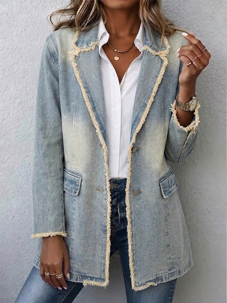 Beatriz | Blazer Vintage con Bordi Sfrangiati