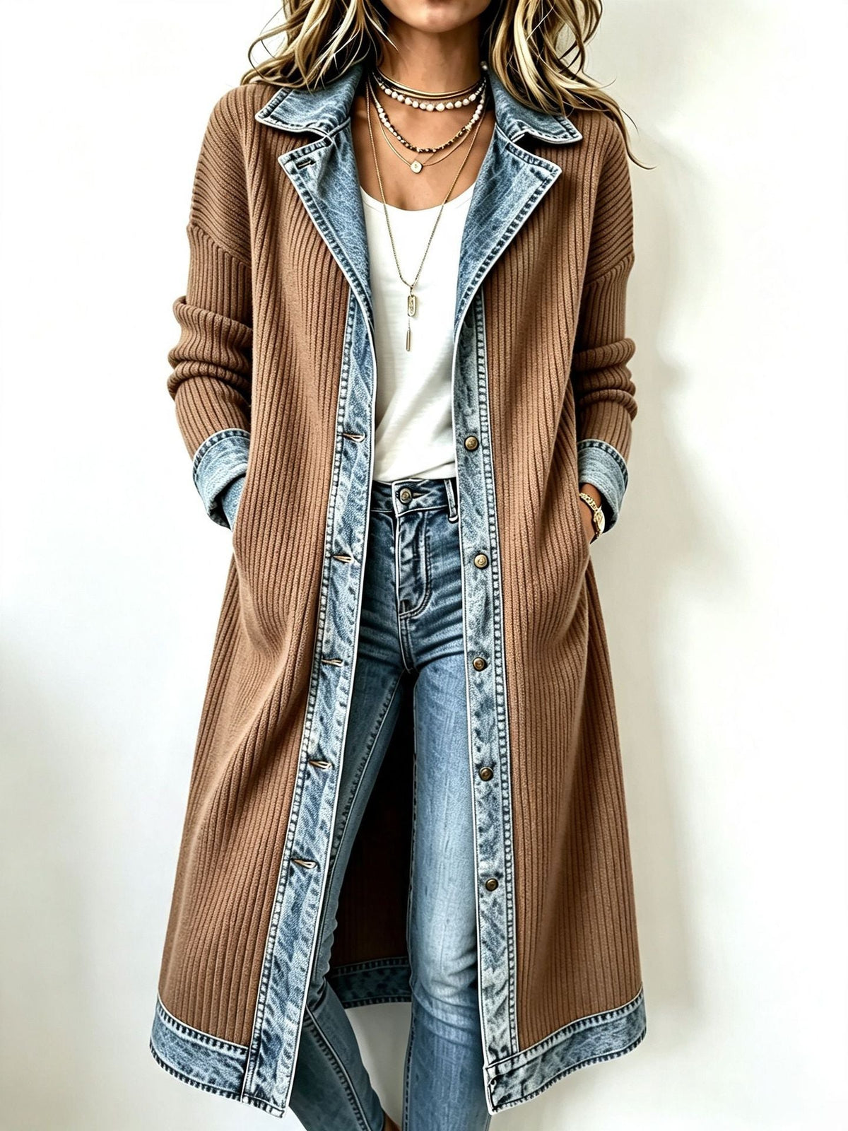 Riley | Cardigan Lungo in Maglia Casual
