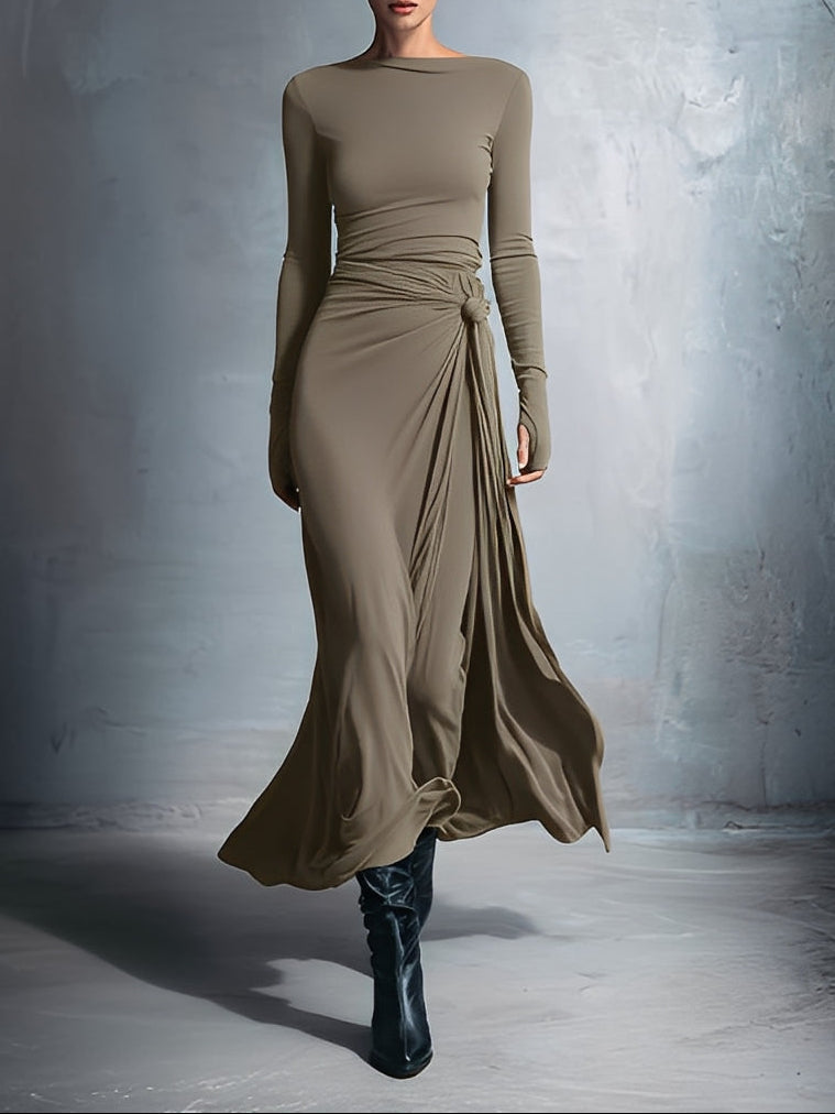 Naiara ❘ Abito maxi con nodo laterale
